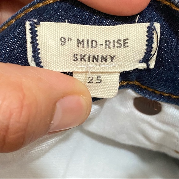 Madewell 9" Mid Rise Skinny Jeans Dark Blue Wash - Picture 6 of 12